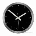 Aluminum Metal Wall Clock in Round Shape, Wallpaper Background of Clock Can Be Changed